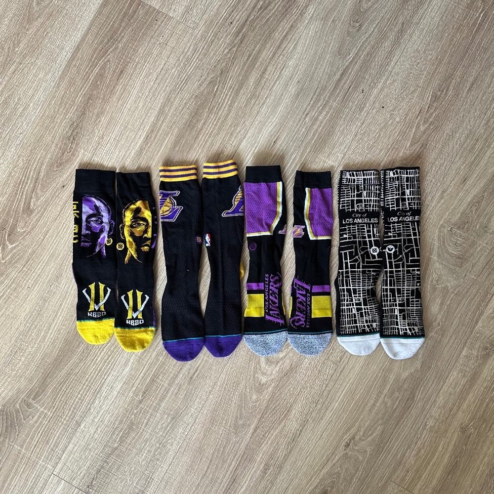 LA Lakers Stance Socks Bundle Men's 10-12